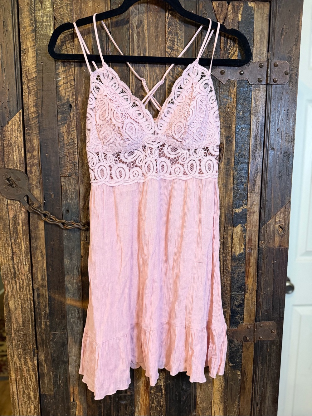 Victoria’s Secret PINK Lace Dress S Blush Pink Strappy coquette romantic